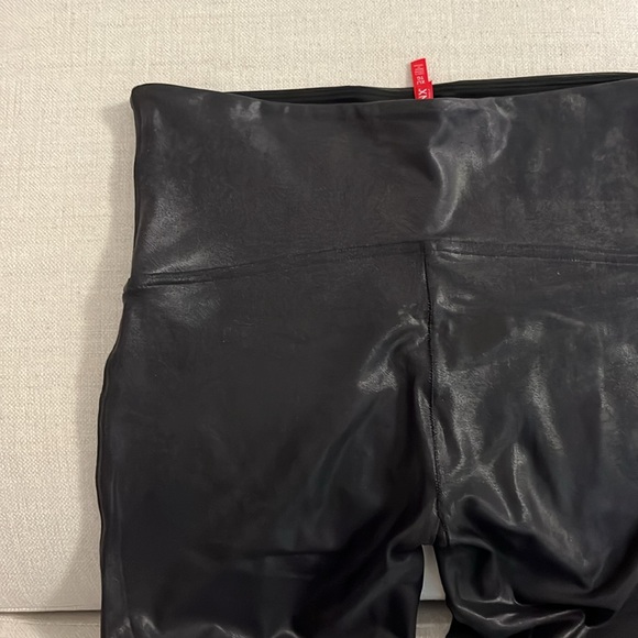 SPANX Black Faux Leather Leggings, Size XL - Picture 8 of 10